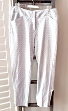 CACHE Silver and White embroidered dress stra...