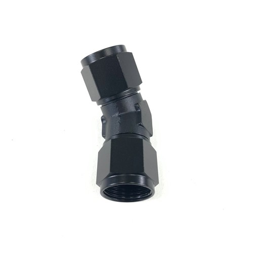 10AN Female to 10AN Female 45°Degree Flare Swivel Aluminum Fitting Adapter Black - Picture 10 of 11