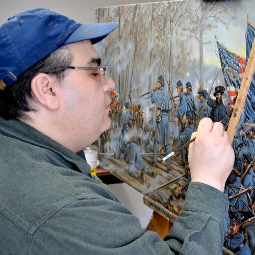Mark Maritato Original Painting Artwork Civil War Soldier 9th NY Hawkins Zouaves - Picture 2 of 2
