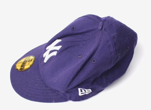 New York Yankees Hat Cap Fitted 7 1/8 New Era 59fifty Blue Embossed Logo MLB - Picture 2 of 11