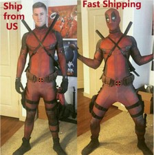 Deadpool Cosplay Costume Adult Kid Jumpsuit Halloween Marvel Zentai Bodysuits