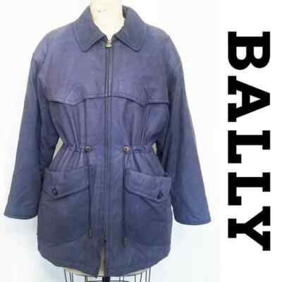 希少 BALLY バリー ラムレザー ダウン ジャケット 紫 パープル L 希少 BALLY バリー ラムレザー ダウン ジャケット 紫 パープル L