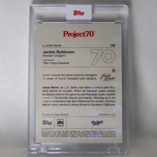 Jackie Robinson 126 2021 Topps Project 70 por Jonas Never (1984 Topps) - Pr: 4.147 - Imagen 2 de 2
