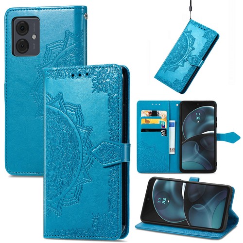 Leather Case For Moto G85 G45 G35 G55 G75 Edge 40 Neo Magnetic Flip Wallet Cover - Picture 17 of 18