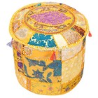 18 in Vintage Patchwork Ottomans Foot Stool Boho Ethnic Pouf Cover Home Decor