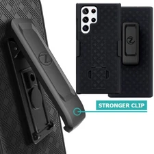 for Samsung Galaxy S22, S22 ULTRA 5G Slim Strong Belt Clip Holster Black Case 