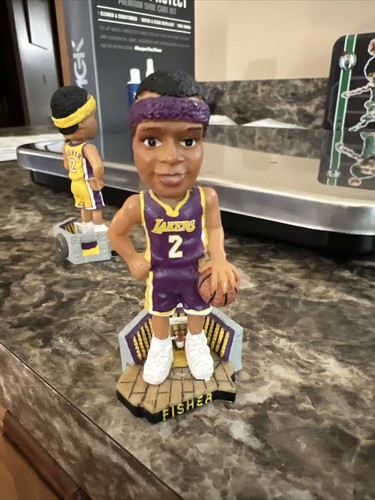 Menge 2 LA Lakers Derek Fisher Mini Wackelköpfe Lila Gold FOCO Legends - Bild 8 von 13