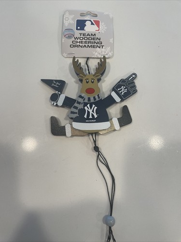 Ornamento renna cheering in legno MLB New York Yankees - Foto 2 di 3