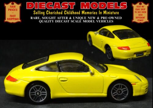 PORSCHE 911 CARRERA S -997 STUNNING IN SPEED YELLOW 1:58 SCALE DIECAST MODEL CAR