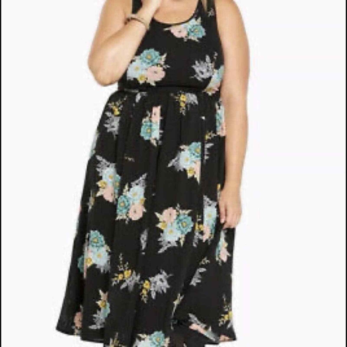Plus Size Floral Print Georgette Midi Dress in Floral, Size 22 by Torrid