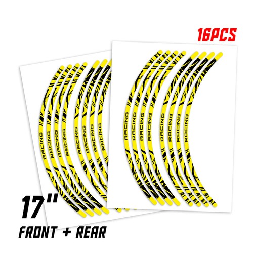W01B For Honda INTEGRA 750 16-19 Yellow 17'' Rim Wheel Sticker 18 17 - Picture 2 of 7