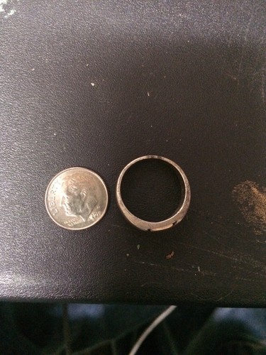 Vintage SIZE 7 Sterling Silver Ring & 14K Gold Inlay - Marked "KEN • STER 14K" - Bild 6 von 10