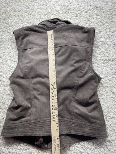 Abercrombie & Fitch Women's Size Small Microfiber Vest Brown Polyester EUC - Picture 5 of 6