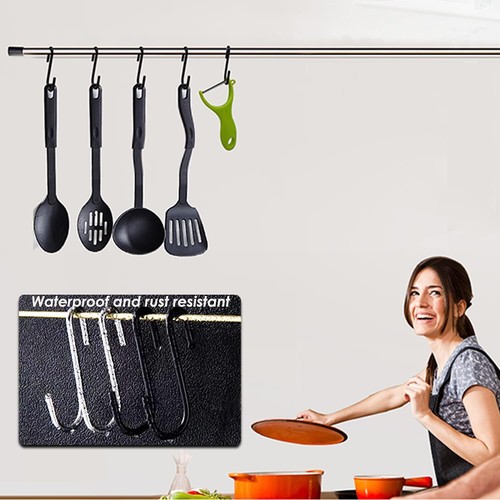 24 Pack Black S Shaped Hooks Small Hanging Hangers for Bathroom Bedroom Office - 第 3/6 張圖片