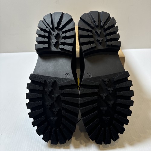 Steve Madden Women Loafer AERIN Shoe Sz 8 Black Platform Chunky Y2K Preppy Chain - Picture 3 of 5