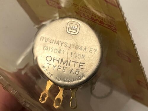 NEW ~ OHMITE CU-1041 / CU1041 100K OHMS Potentiometer ~ NOS Sealed - Picture 3 of 3
