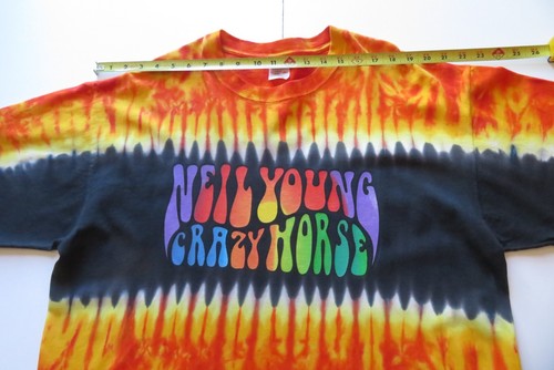 2003 NEIL YOUNG CRAZY HORSE Greendale Orange Yellow Tie Dye T-Shirt Size X-Large - Picture 3 of 13