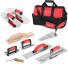 Goldblatt 8 Piece Masonry Hand Tool Set & 2 Pieces Stainless Steel Trowel Set