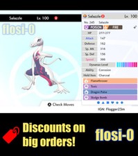 6IV Ultra Shiny Salazzle Pokemon Sword and Shield (Square Shiny)