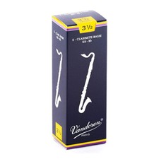 Vandoren CR1235 Bass Clarinet Traditional Reeds, Strength 3.5, Box of 5