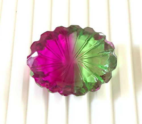 62.70 Cts Bi-Color Tourmaline Laser Cut Carving 30x24x14 MM Tourmaline Gemstone - Picture 1 of 8