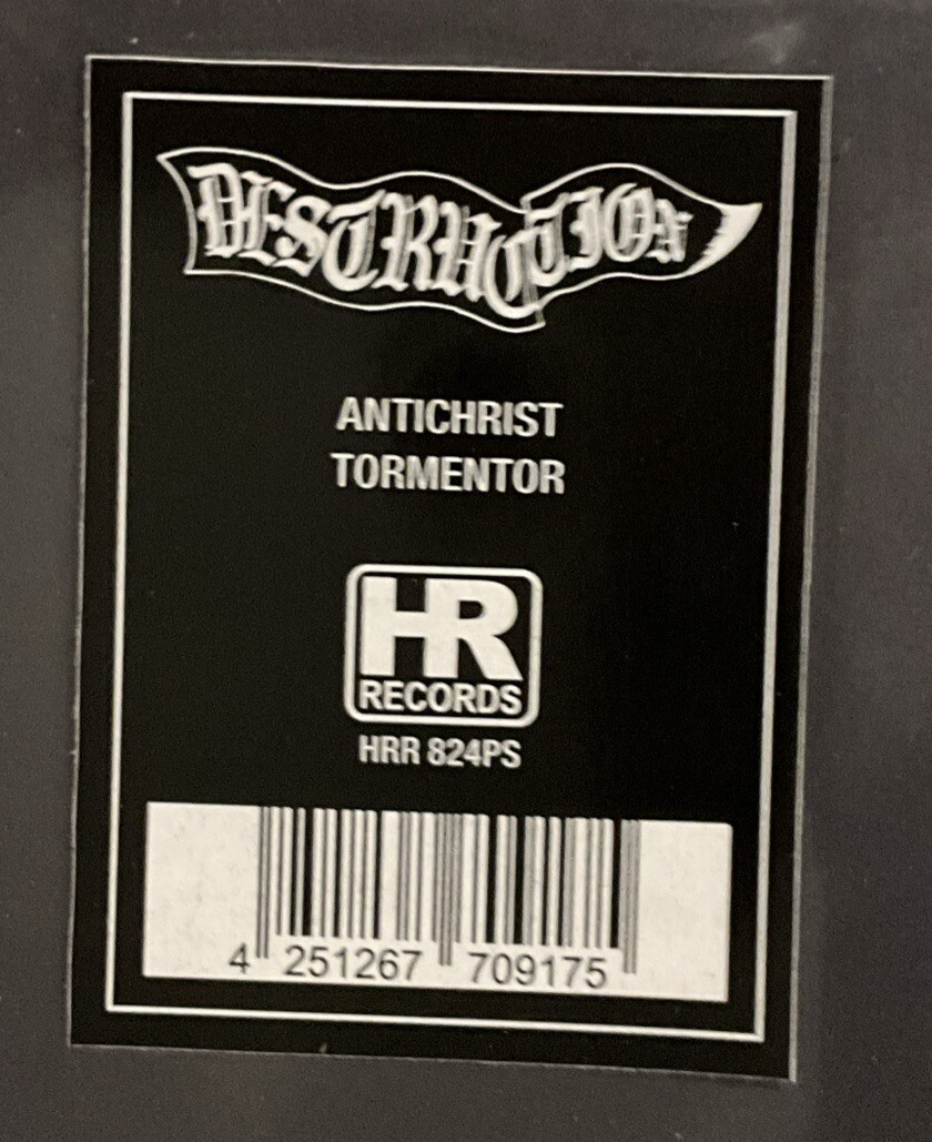 欧LP Destruction Antichrist / Tormentor (Shape Picture Vinyl) HRR824PS HIGH ROLLER RECORDS 未開封 /00260 Destruction Antichrist Tormentor Shaped Picture Disc Vinyl