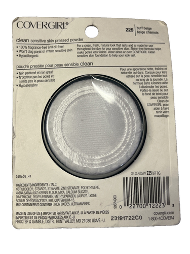 Covergirl Clean Sensitive Fragrance-Free Pressed Powder, 225 Buff Beige (Teal) - Picture 3 of 5