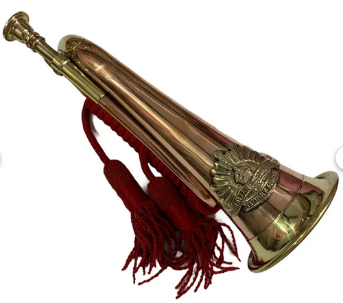 Bugle in rame e ottone da 12 pollici con nappa in corda di seta forze militar... - Foto 4 di 4