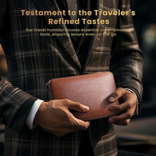 Portable Cigar Humidor, Travel Cigar Humidor Case, Hold 4 Cigars Handmade Wood - Bild 5 von 8