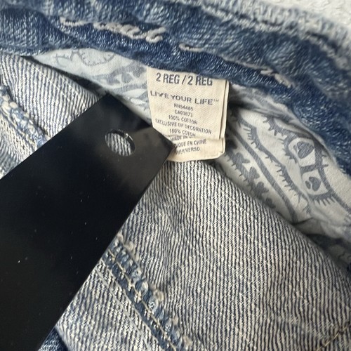 American Eagle Real Flare Denim Jeans Size 2R Y2K Distressed Light Wash Low Rise - Picture 7 of 12