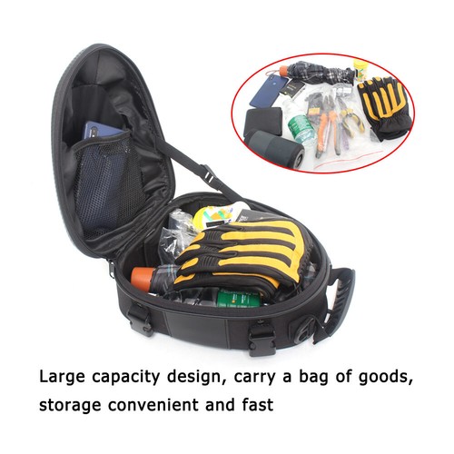 Waterproof Motorcycle Black Tail Bag Rear Seat Extended Pouch Backpack Luggage - Foto 5 di 14