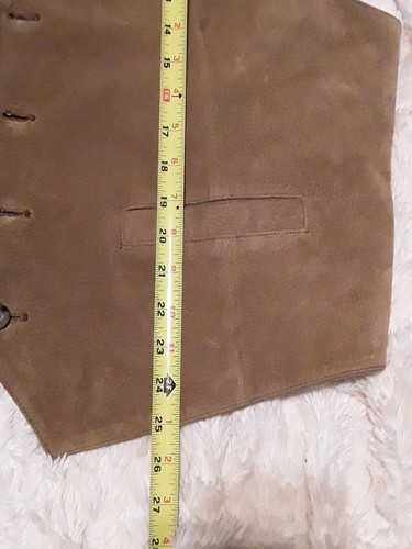 VTG Roundtree & Yorke Men's Leather Vest Large Brown Western Cowboy Back Buckle - Picture 19 of 21