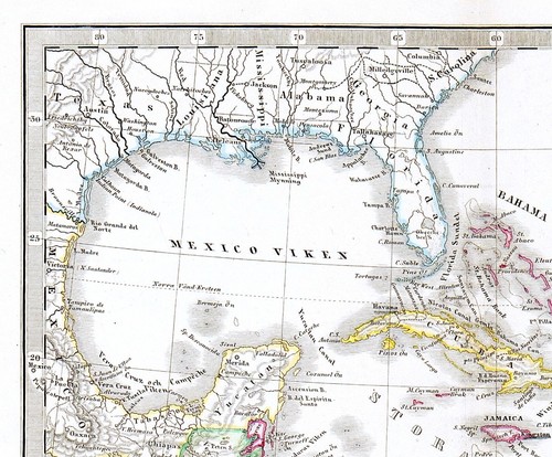 CARIBBEAN MEXICO FLORIDA "Vest-Indien och Centro- America" 1880-99 Perthes - Picture 2 of 7