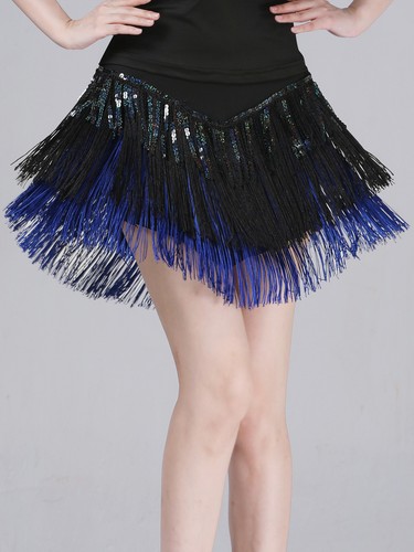 Vestido para mujer cómodo ropa de baile falda corta escenario latino cintura alta tango dobladillo - Imagen 19 de 21