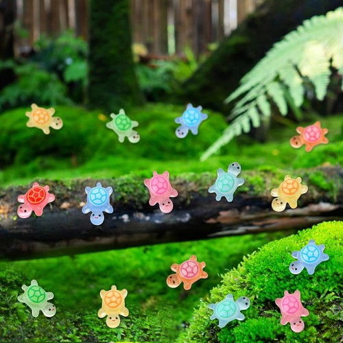 200Pcs Mini Glow-in-Dark Resin Turtles – Tiny Figures for Fairy Garden & Crafts - Picture 5 of 6