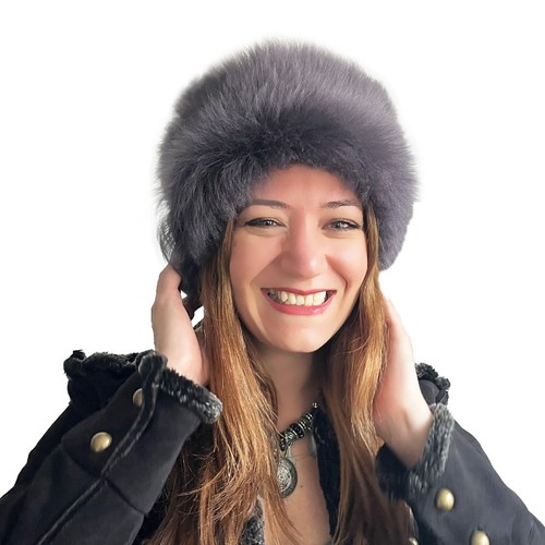100% Real Wool Fur with Real Nubuck Leather Top, Winter Warmer Hat For Gray - Picture 6 of 10