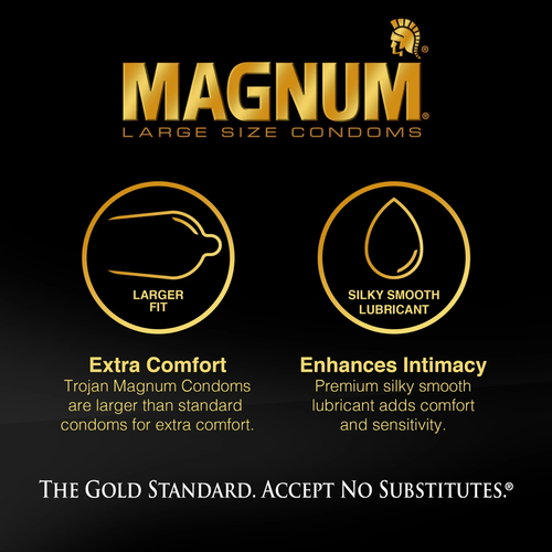 Trojan Magnum Lubricated Latex Condoms, Size XL - Picture 4 of 6