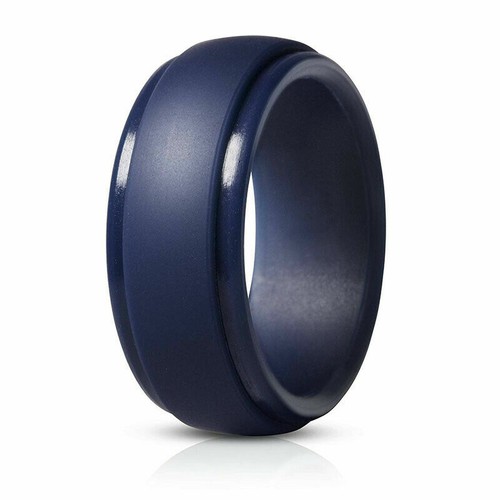 Unisex Women Men Flexible Hypoallergenic Rubber Ring Silicone Wedding Rings Band - Picture 20 of 20