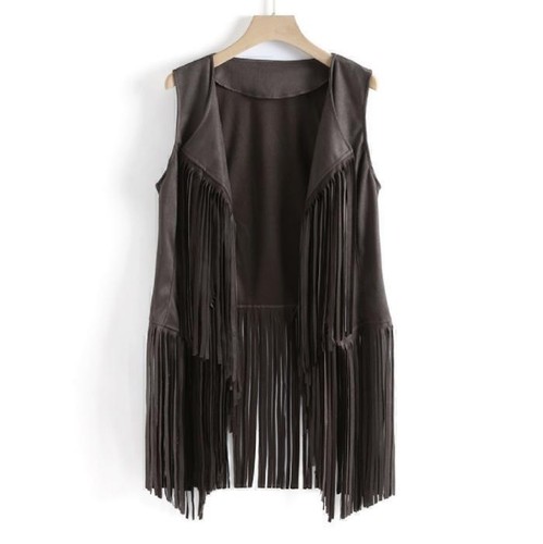 Damen Ärmellos Fransen Weste Offen Jacke Cardigan Sommer Freizeit Kleidung NeuХ - Bild 13 von 15