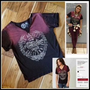 Buckle-AFFLICTION-American-Customs-Vintage-Motors-Bling-Embellished-Tshirt-Top-M