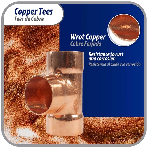 Appli Parts AP-T118B5 1-1/8in Wrot Copper Tee CxCxC connections for refrigeratio - Picture 3 of 7