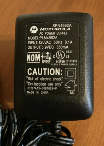 Motorola AC Power Supply SPN4992A Model PLM4992A - Picture 1 of 7