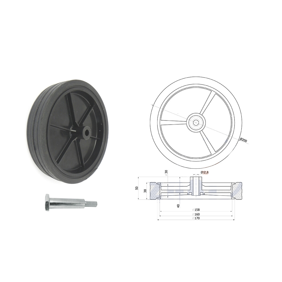 Koło do kosiarki Koło zapasowe Uniwersalne koło Ø125-250mm Tanio, wyprzedaż