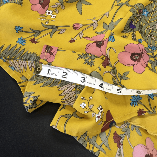 Blue Rain Damen senfgelb Blumen Blätter Print Rüschen Strampler Kleid Small - Bild 5 von 11