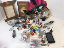 Vintage Junk Drawer Lot Misc Items Toys Collectibles Knives Military Pin McDs