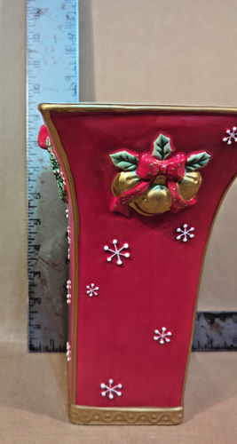 Vintage Fitz and Floyd Festive Bells Ceramic Large Vase - Picture 7 of 8