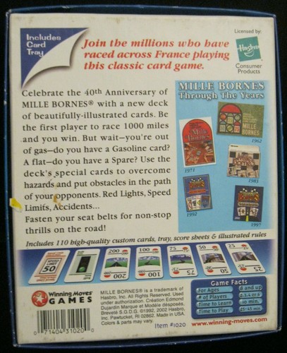 MILLE BORNES THE WORLD'S MOST POPULAR RACING CARD GAME 2002 HASBRO 100% COMPLETE - Picture 2 of 4