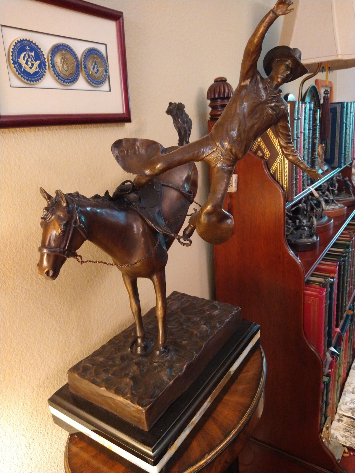 EARL W WESTERN BRONZE SCULPTURE MIDNIGHT'S LAST RIDE NO.29 OF 40