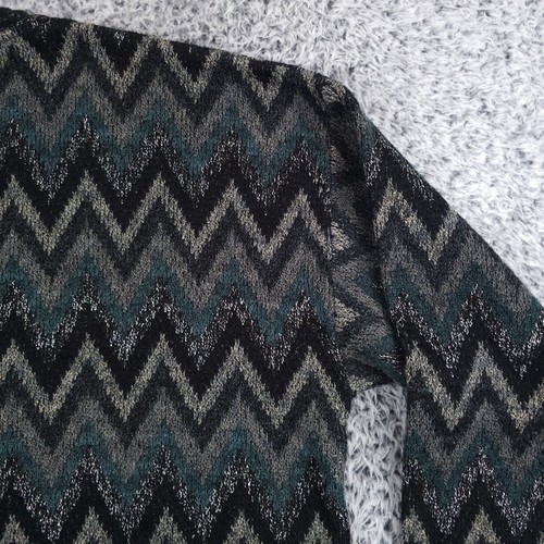 Vtg protege sweater mens xl gray zigzag knit metallic shimmer cosby gandpa - Picture 12 of 15