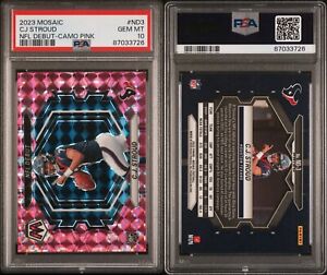 2023 Panini Mosaic CJ Stroud (RC) NFL Debut #ND3 Camo Pink - PSA 10 Texans QB